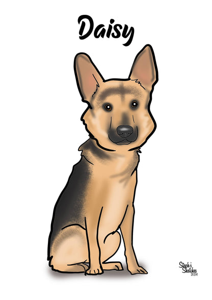 Pet Dog Caricature | Pet Caricature | Steph's Sketches