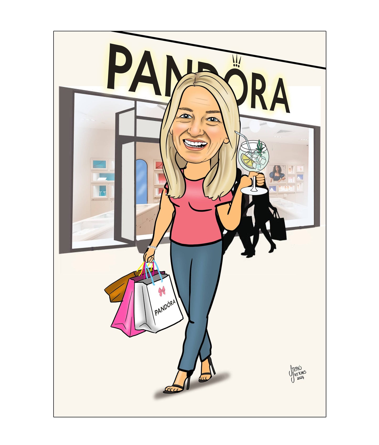 Shopping Caricature