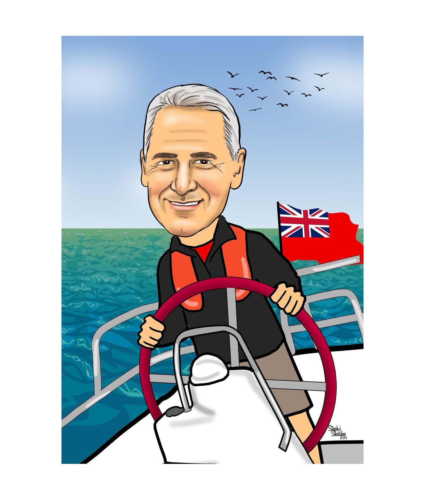 sailing caricature