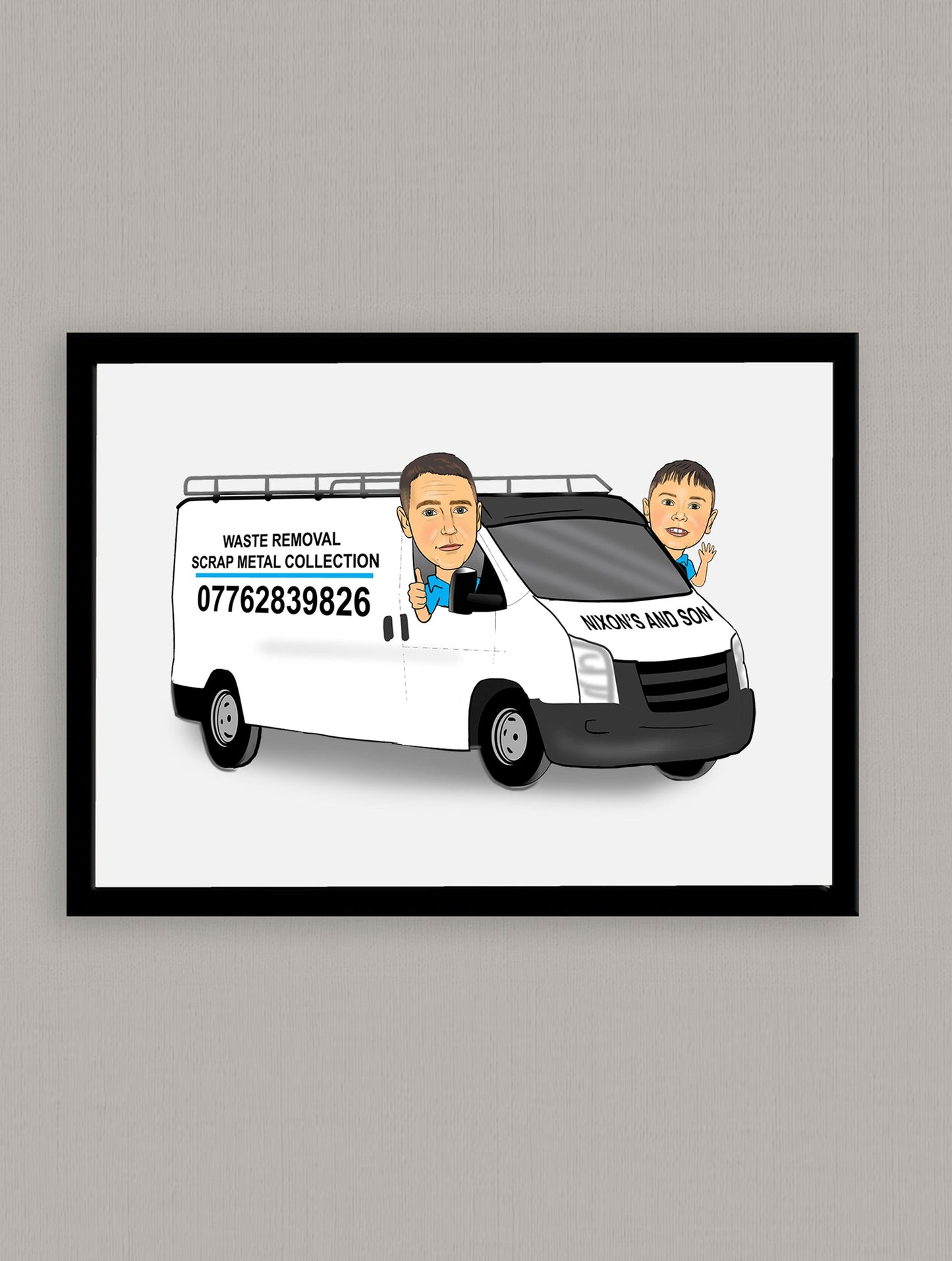 Custom Van Caricature - 2 people