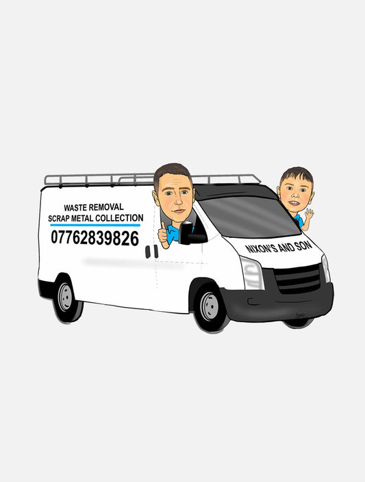 Custom Van Caricature - 2 people