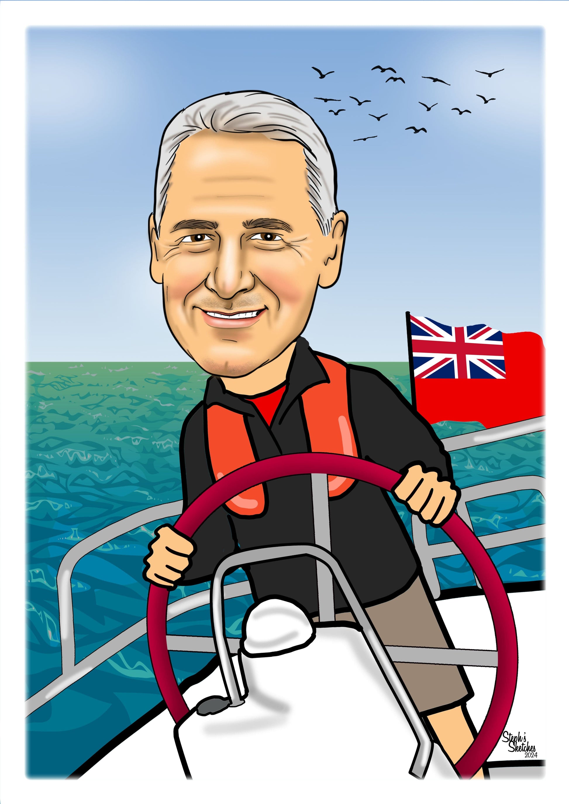 sailing caricature