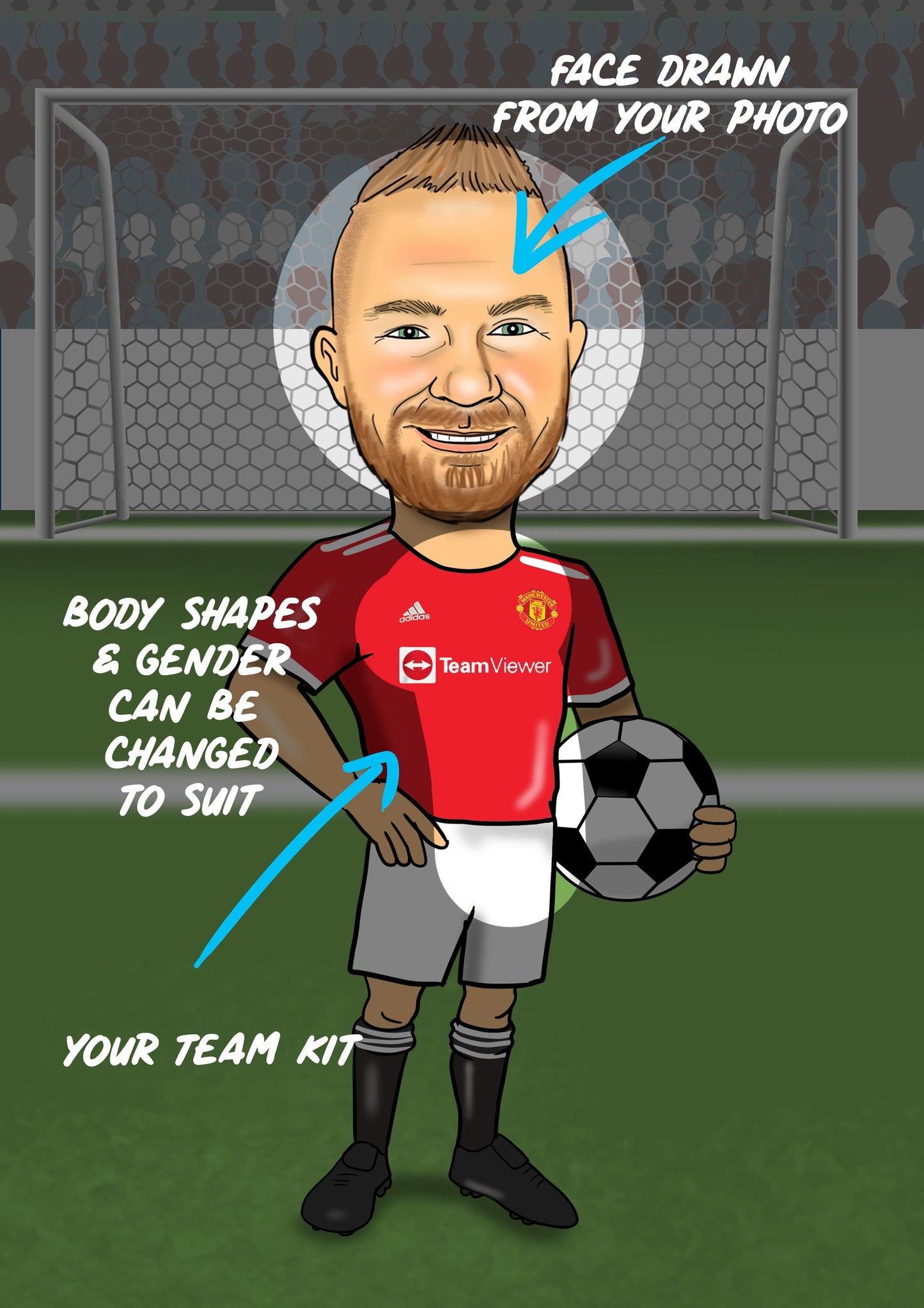 Football/Soccer Player Caricature - standing pose