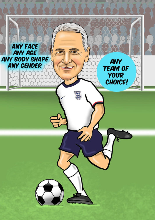 Football Player Running Caricature