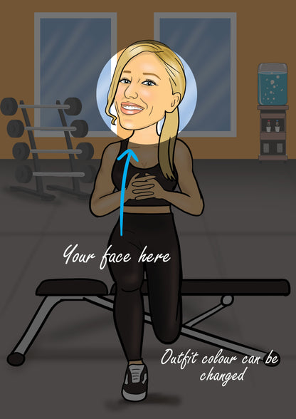 Gym Caricature - woman