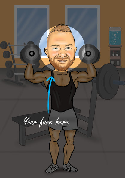 Gym Caricature - man