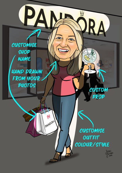 Shopping Caricature