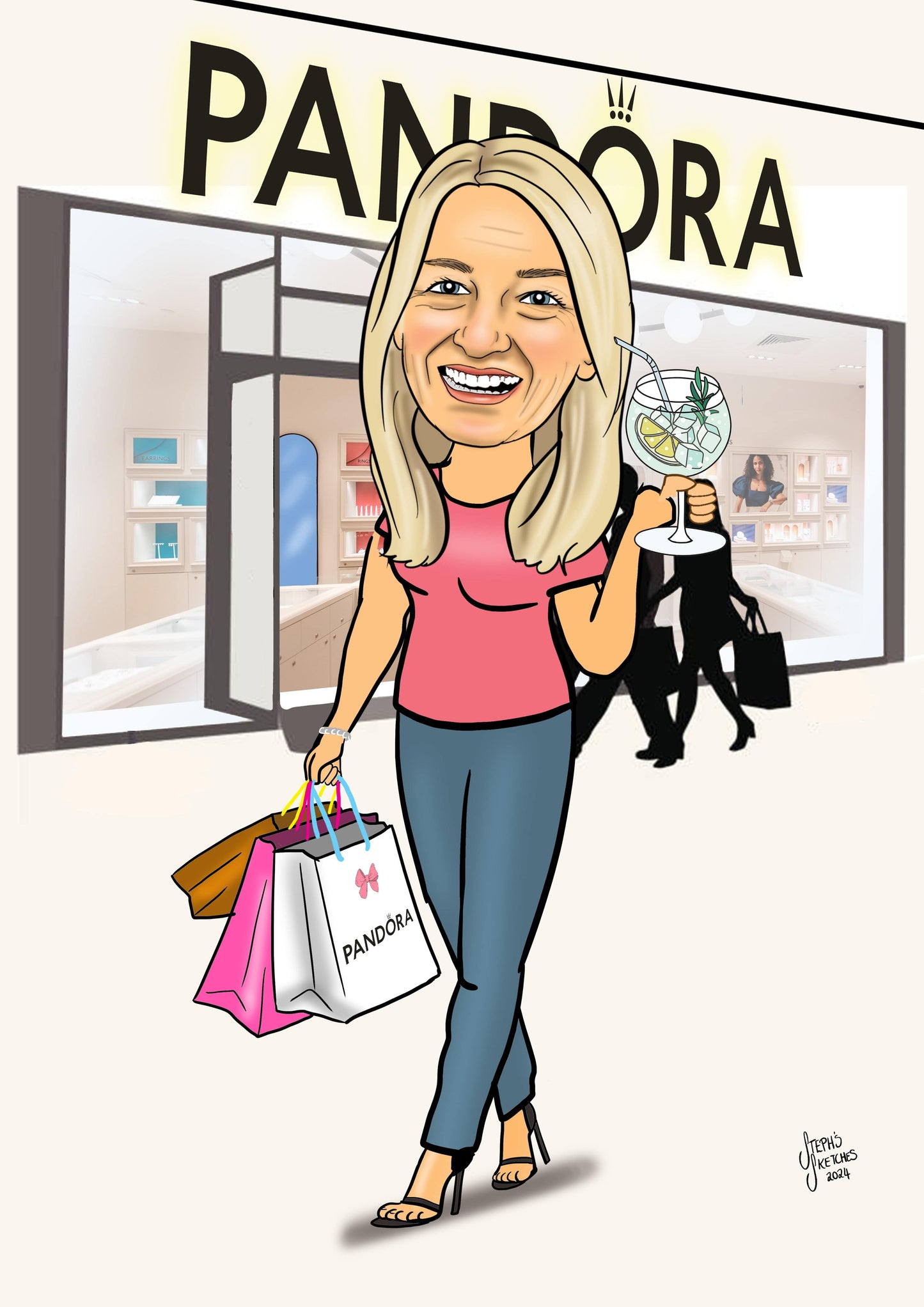 Shopping Caricature