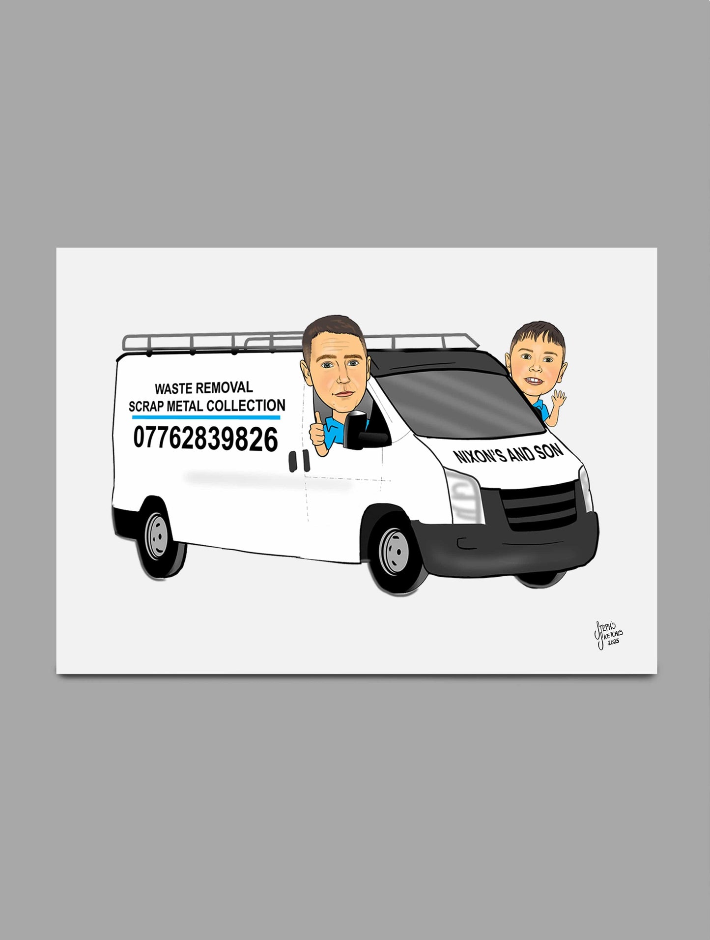 Custom Van Caricature - 2 people