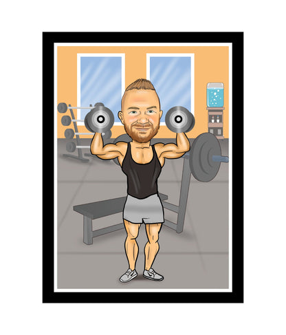 Man Gym Caricature | Gym Caricature | Steph's Sketches