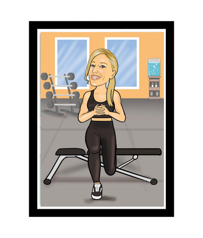 Women Gym Caricature | Gym Caricature Woman | Steph's Sketches