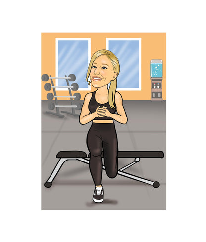 Women Gym Caricature | Gym Caricature Woman | Steph's Sketches